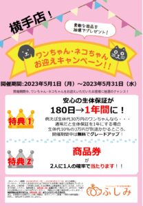横手店TVCM放映・2023.05・お迎えキャンペーン開催